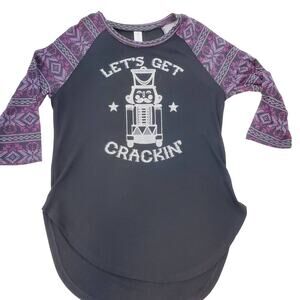 NO BOUNDERIES Shirt Women's MEDIUM (7-9) Black/Silver LET'S GET CRACKIN'